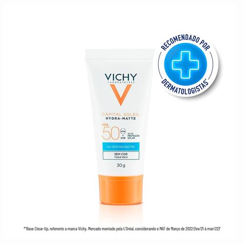 VICHY PROTETOR SOLAR FACIAL CAPITAL SOLEIL HYDRA-MATTE FPS 50 30G