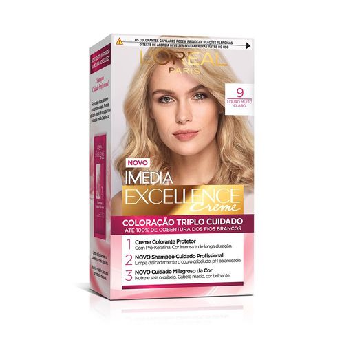 Tinta de Cabelo Imedia Excellence 9 Louro Muito Claro