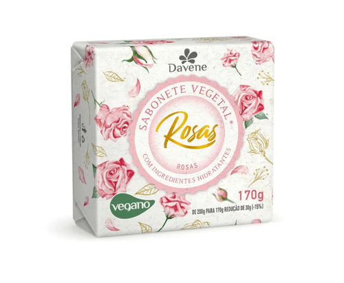 Sabonete em Barra Vegetal Davene Rosas 170g