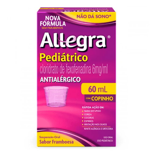 Antialérgico Infantil Allegra Pediátrico 6mg/ml - Suspensão Oral - 60ml