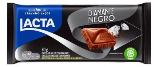 Chocolate ao Leite Diamante Negro 80g Lacta