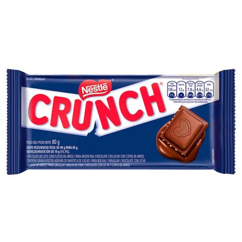 Chocolate ao Leite Crunch com Flocos de Arroz 80g Nestlé