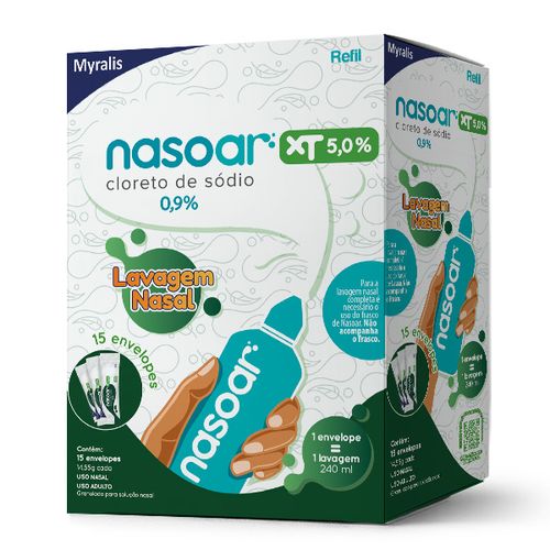 Nasoar XT 5% pó para lavagem nasal 15 envelopes (refil) Myralis