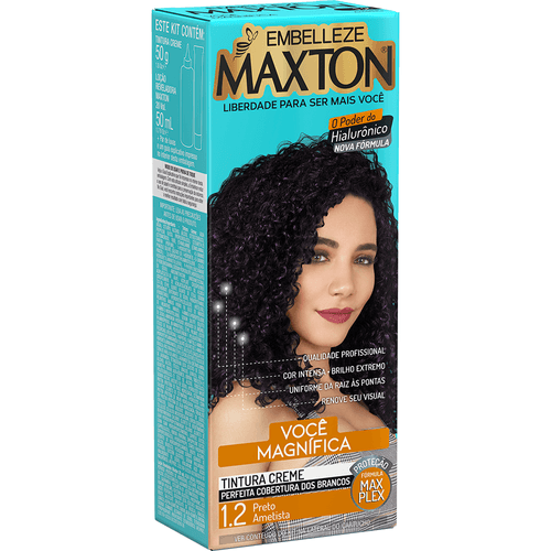 Tinta de Cabelo Maxton Você Mais Magnífica Preto Ametista 1.2 KIT ECONOMICO