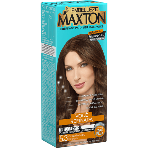 Tinta de Cabelo Maxton Você Mais Refinada Castanho Claro Dourado 5.3 KIT ECONOMICO