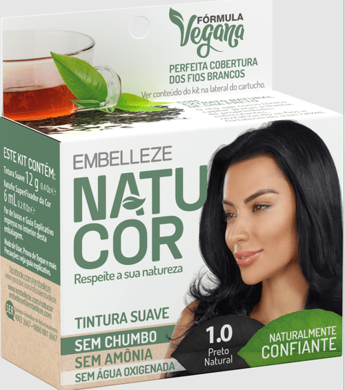 TINTURA SUAVE EMBELLEZE NATUCOR COR 1.0 PRETO