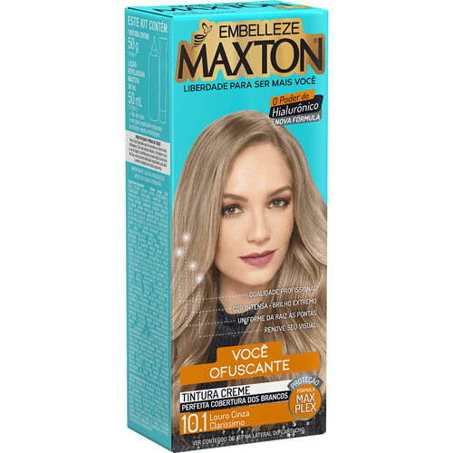 Tinta de Cabelo Maxton Loura Mais Ofuscante Louro Cinza Claríssimo 10.1 KIT ECONOMICO