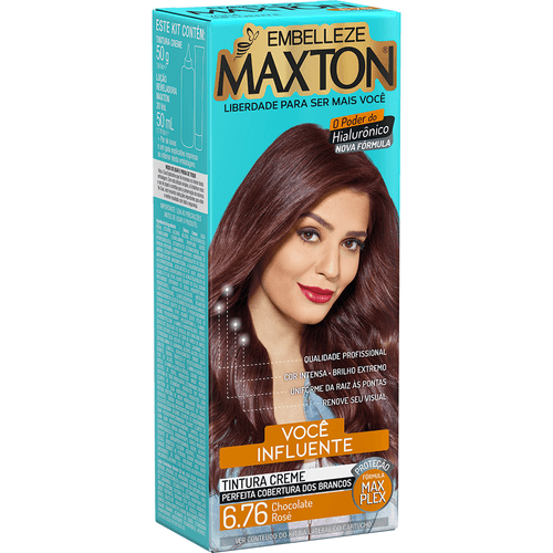 Tinta de Cabelo Maxton Você Mais Influente Chocolate Rosé 6.76 KIT ECONOMICO