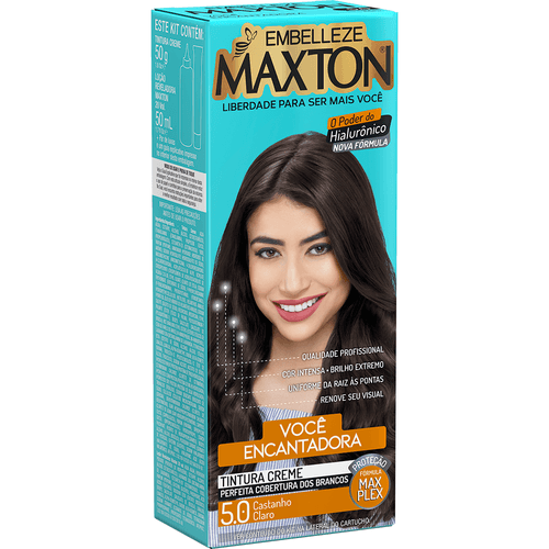 Tinta de Cabelo Maxton Você Mais Encantadora Castanho Claro 5.0 KIT ECONOMICO