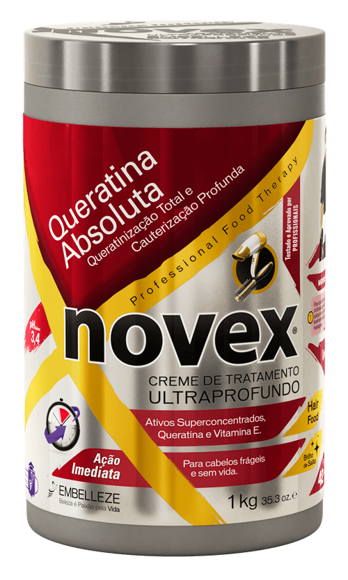 Creme de Tratamento Queratina Absoluta 1kg Novex para Cabelos Danificados