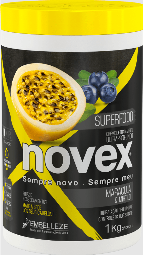Creme de Tratamento Novex Superfood Maracujá e Mirtilo 1KG