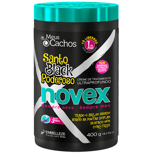 Creme de Tratamento para Cachos Meus Cachos Santo Black Poderoso 400g Novex