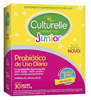 Suplemento Probiótico Culturelle Junior Sem Açúcar Culturelle 90g Pó 30 Sachês