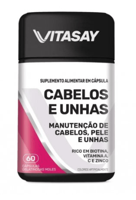 Suplemento Alimentar Cabelos e Unhas Vitasay 60 cápsulas
