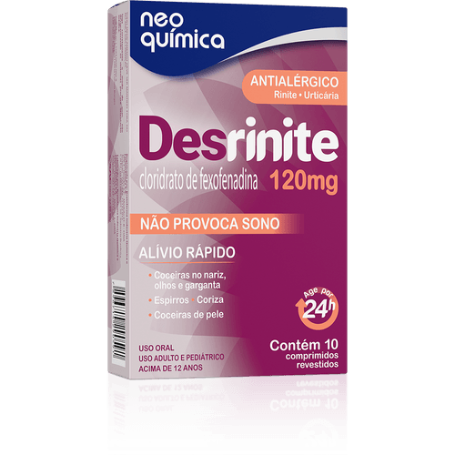 Desrinite Cloridrato de Fexofenadina 120mg Comprimido revestido 10 comprimidos Neo Química
