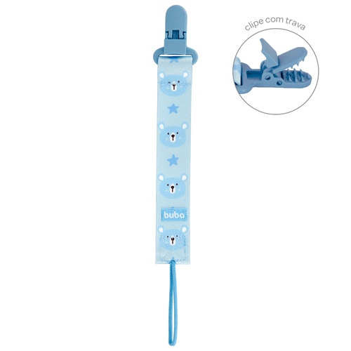 Prendedor de Chupeta Buba Ursinho Azul - 1 unidade