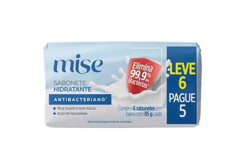 Sabonete Hidratante em Barra Mise 85g Leve 6 e pague 5 - Antibacteriano