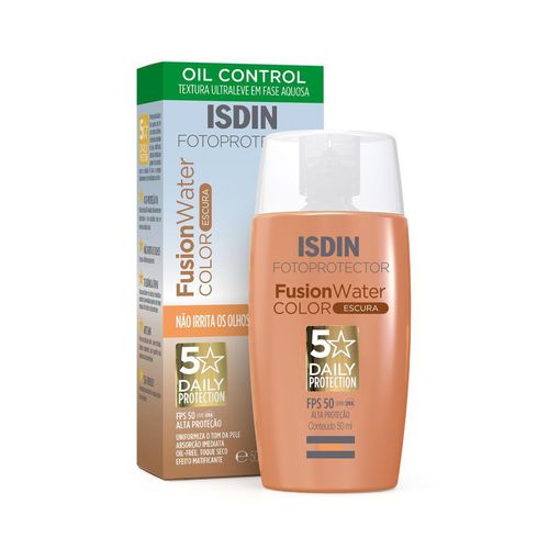 Protetor Solar Facial Isdin Fusion Water FPS 50 Color Escura - 50ml