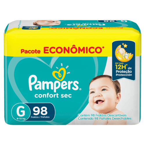 Fralda Descartável Pampers Confort Sec G 98 Unidades
