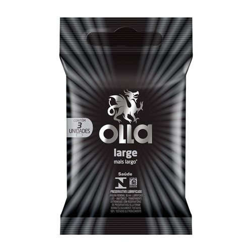 Preservativo Olla Lubrificante Bolso Large 3Un - Olla