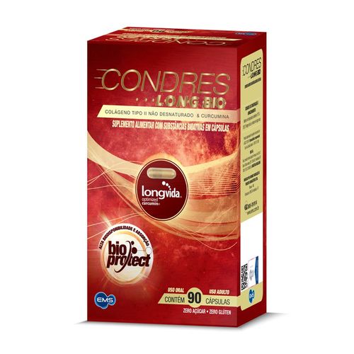 Colageno Tipo 2 Condres Long Bio Curcumina - 90 Cápsulas