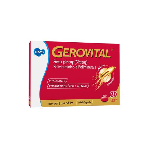 Gerovital Polivitamínico e Poliminerais Ems - 30 Cápsulas Moles