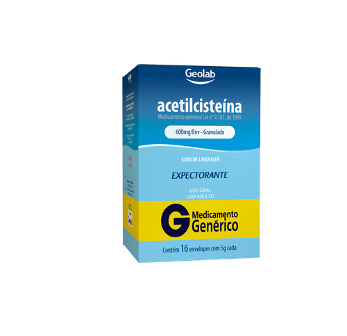 Expectorante Acetilcisteína Geolab 600mg Pó para Solução Oral 16 Envelopes de 5g