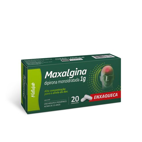 Analgésico Dipirona Monoidratada Maxalgina 1g Comprimido 20 Unidades