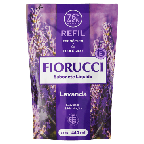 Sabonete Líquido Lavanda Fiorucci Sachê 440ml Refil