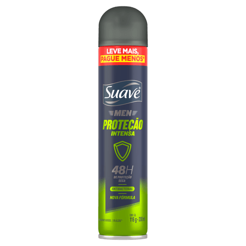 Desodorante Antitranspirante Aerossol Suave Men Proteção Intensa 200ml