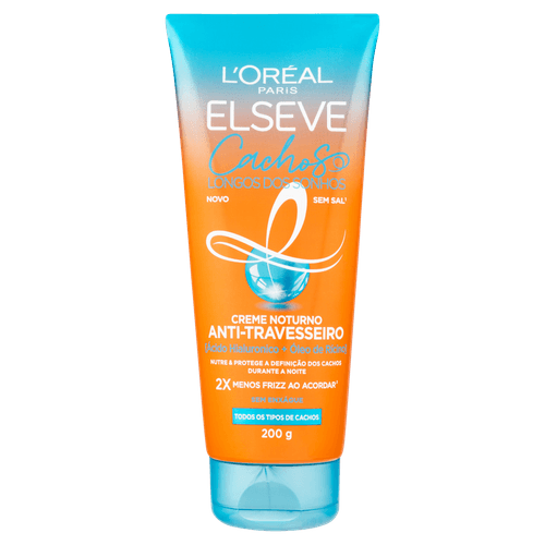Creme Noturno Anti-Travesseiro Elseve Cachos Longos dos Sonhos - 200ml
