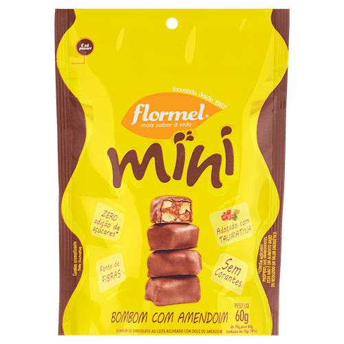Mini Bombom Flormel C/Amendoim 60G