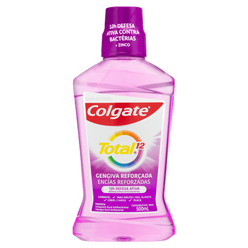 Enxaguante Bucal Zero Álcool Colgate Total 12 Gengiva Reforçada Frasco 500ml