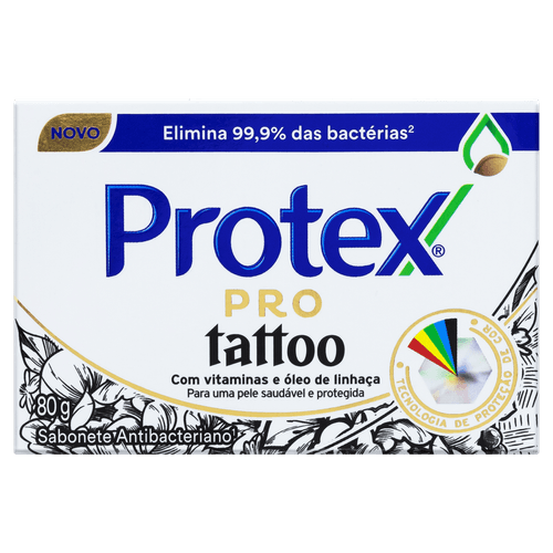 Sabonete Barra Antibacteriano Protex Pro Tattoo Caixa 80g