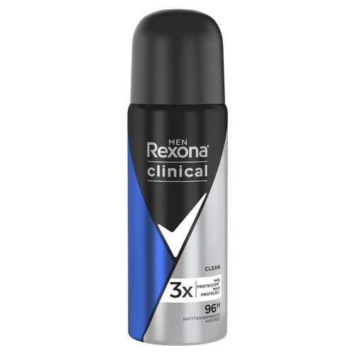 Antitranspirante Aerossol Clean Rexona Clinical Men 55ml Spray
