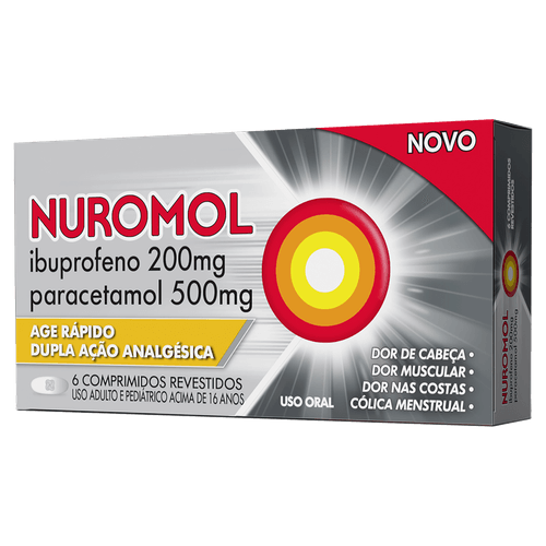 Analgésico Nuromol 200mg + 500mg 6 Comprimidos
