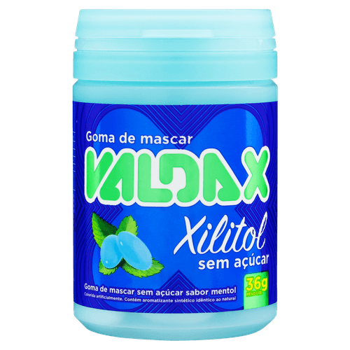 Goma de Mascar Mentol Zero Açúcar Valda X Frasco 36g