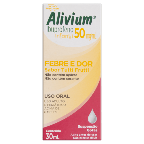 Alivium Infantil Tutti Frutti 50mg/ml Mantecorp Farmasa Caixa 30ml Suspensão Gotas