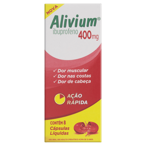 Alivium 400mg Mantecorp Farmasa Caixa 8 Cápsulas Líquidas