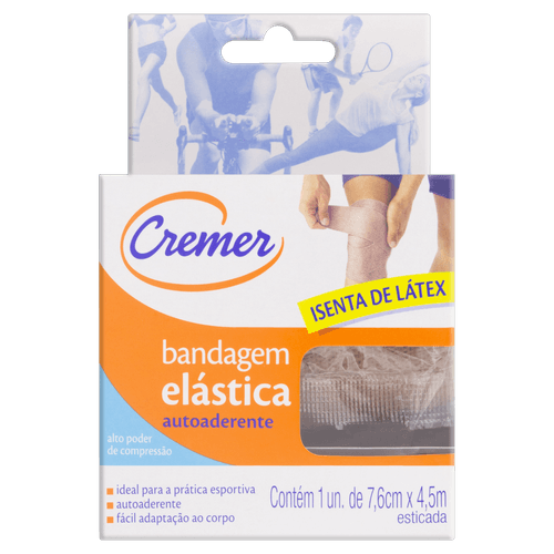 Bandagem Elástica Autoaderente Bege 7,6cm x 4,5m Cremer