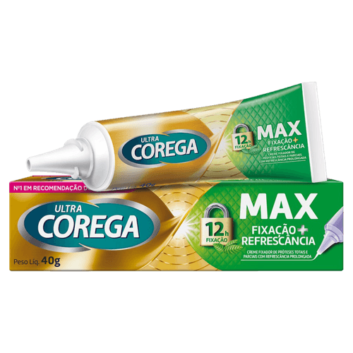 Fixador de Dentadura Creme Menta Ultra Corega Max Caixa 40g