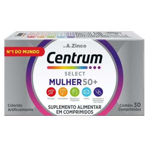 Suplemento Centrum Select Mulher 50+ Caixa 30 Comprimidos