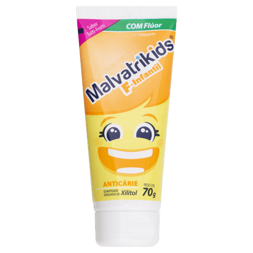 Gel Dental com Flúor Anticárie Tutti Frutti Malvatrikids Bisnaga 70g
