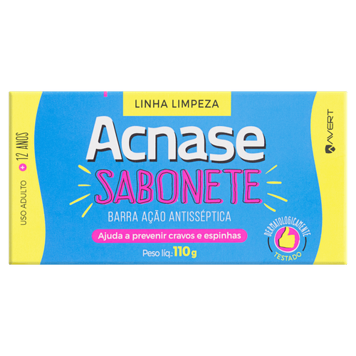 Sabonete Barra Ação Antisséptica Acnase Caixa 110g