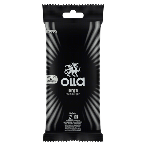 Preservativo Olla Lubrificante Large 6Un - Olla