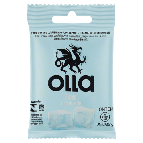 Preservativo Olla Lubrificante Ice 3Un - Olla