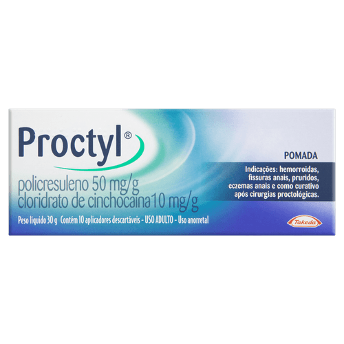 Pomada Hemorroidal Takeda Proctyl 30g + 10 Aplicadores - Takeda