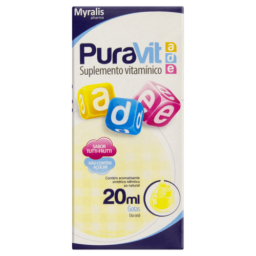 Suplemento Vitamínico Puravit ADE 20ml Solução Oral Gotas