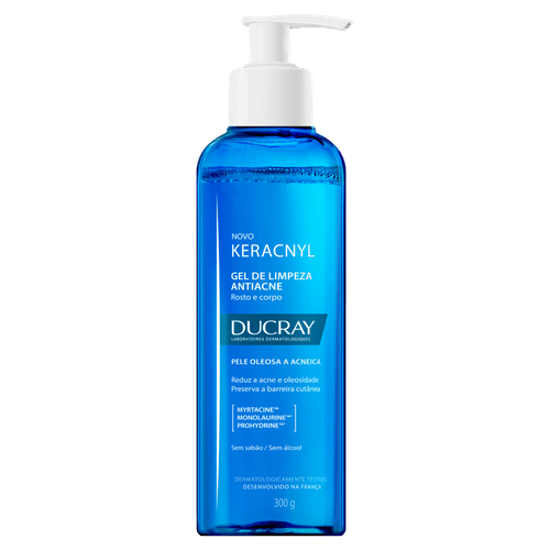 Gel de Limpeza Antiacne Rosto e Corpo Ducray Keracnyl - 300g