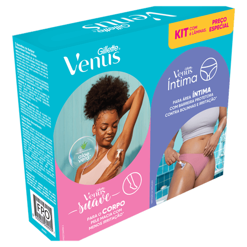 Kit 4 Aparelhos Descartáveis para Depilar Suave + 2 Íntima Gillette Venus